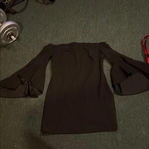 Vince Camuto Elegant Black Bell Sleeve Dress